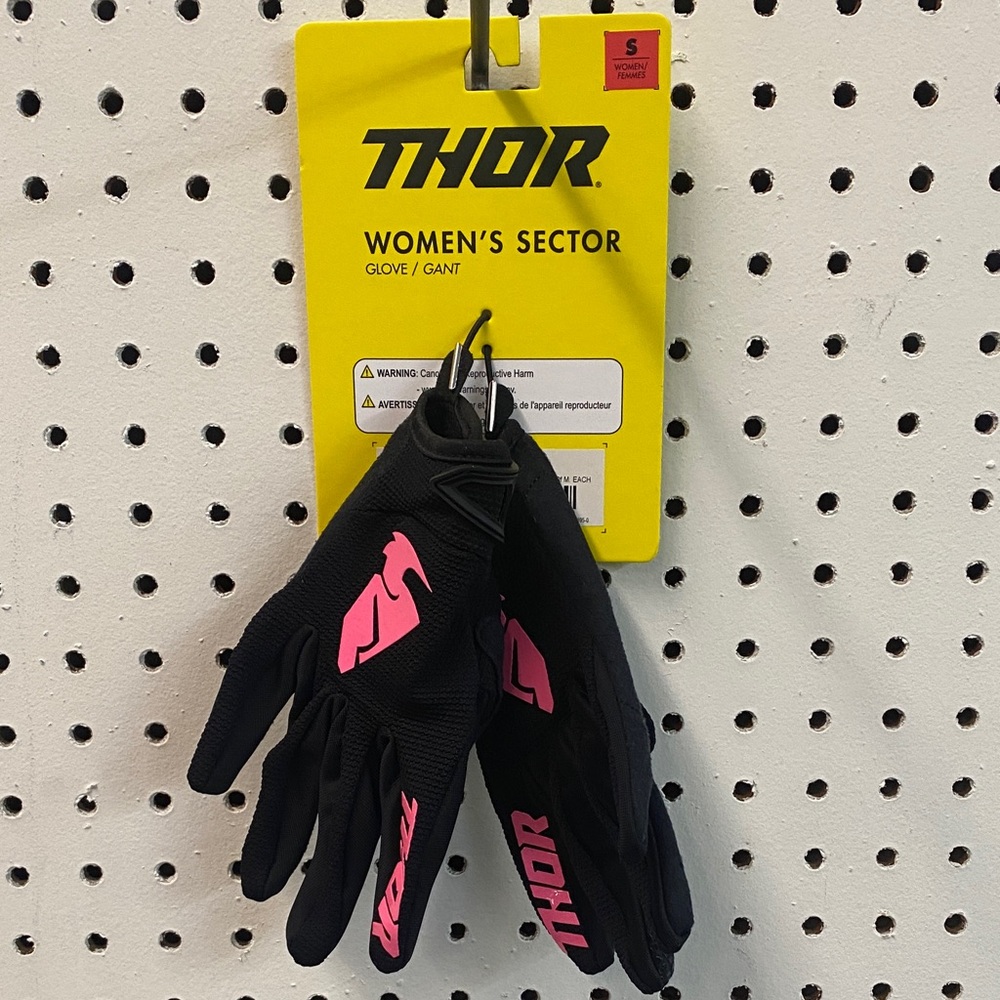 Thor Women's Sector Gloves - Black with Pink Accents